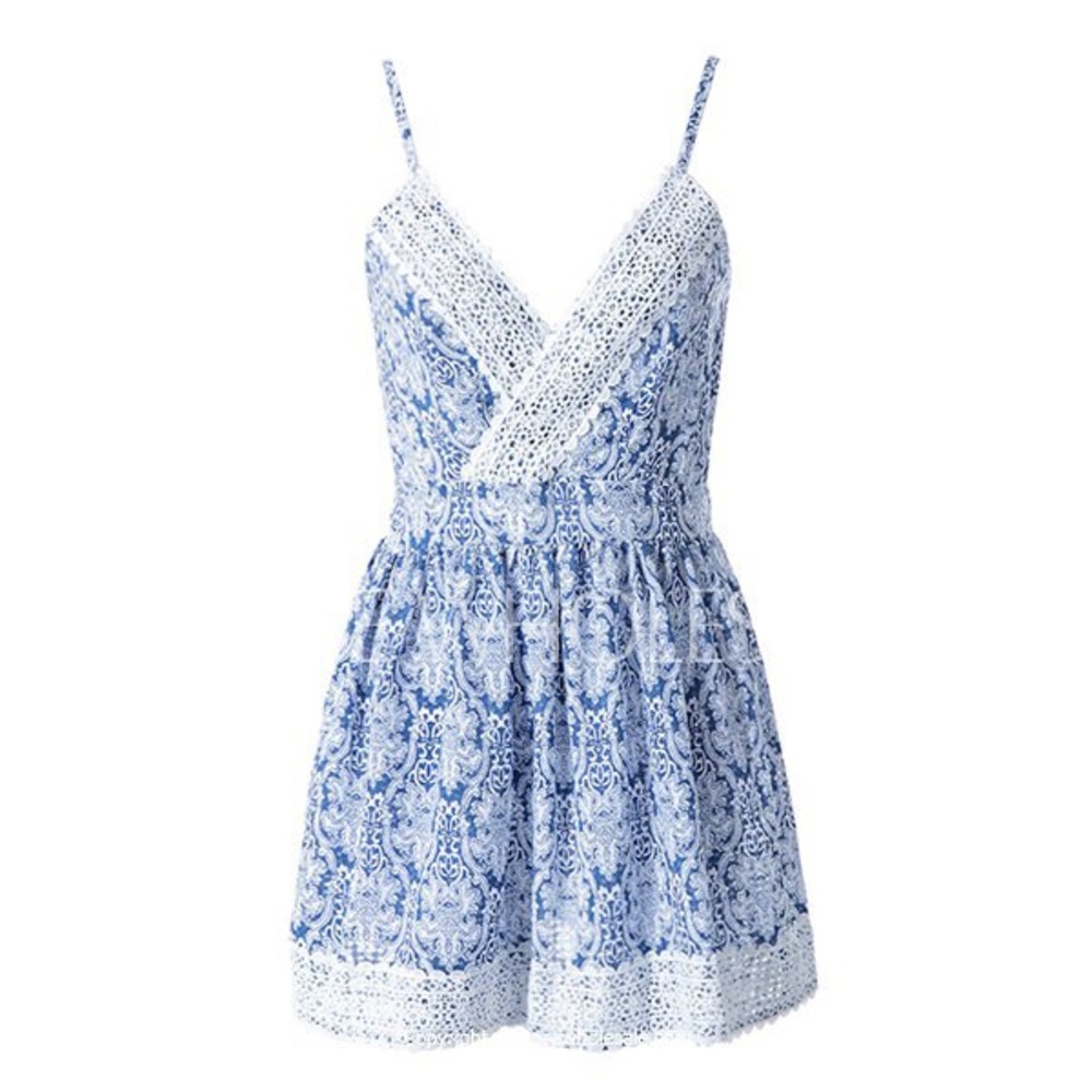👑HP 8/15👑floral print lacetrim dress [sizes S&L] - Picture 2 of 5